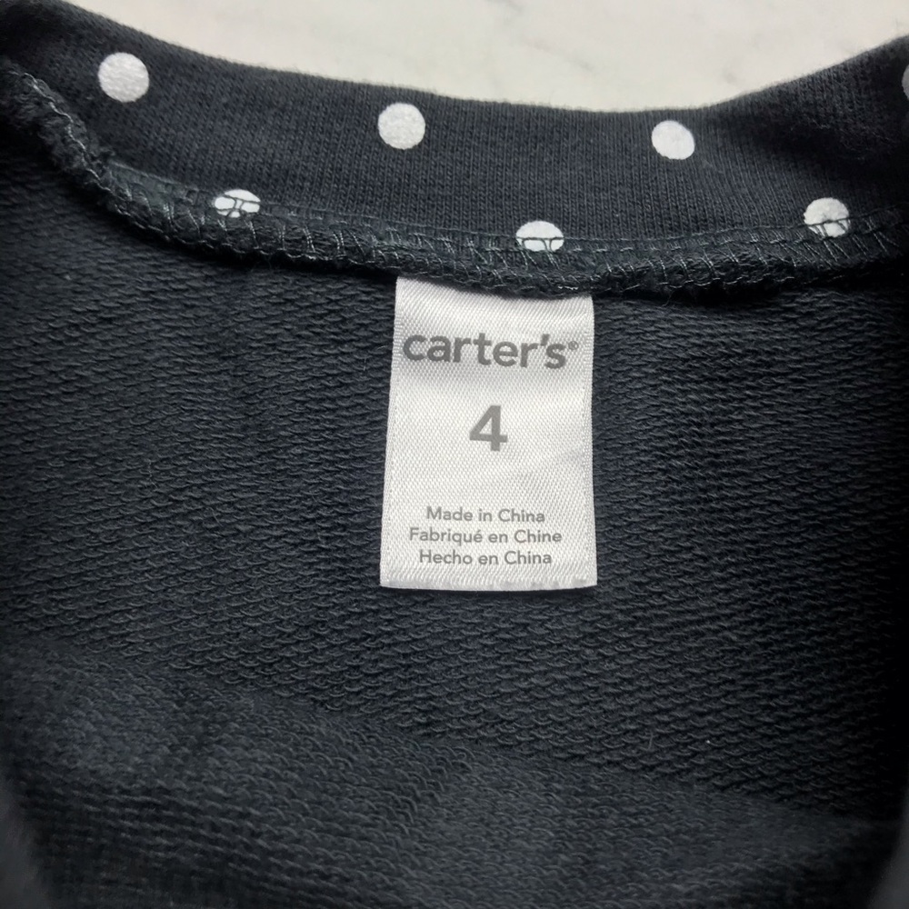 Carter's Grey Polka Dot Rhinestone Gem Tunic Top - Picture 2 of 7